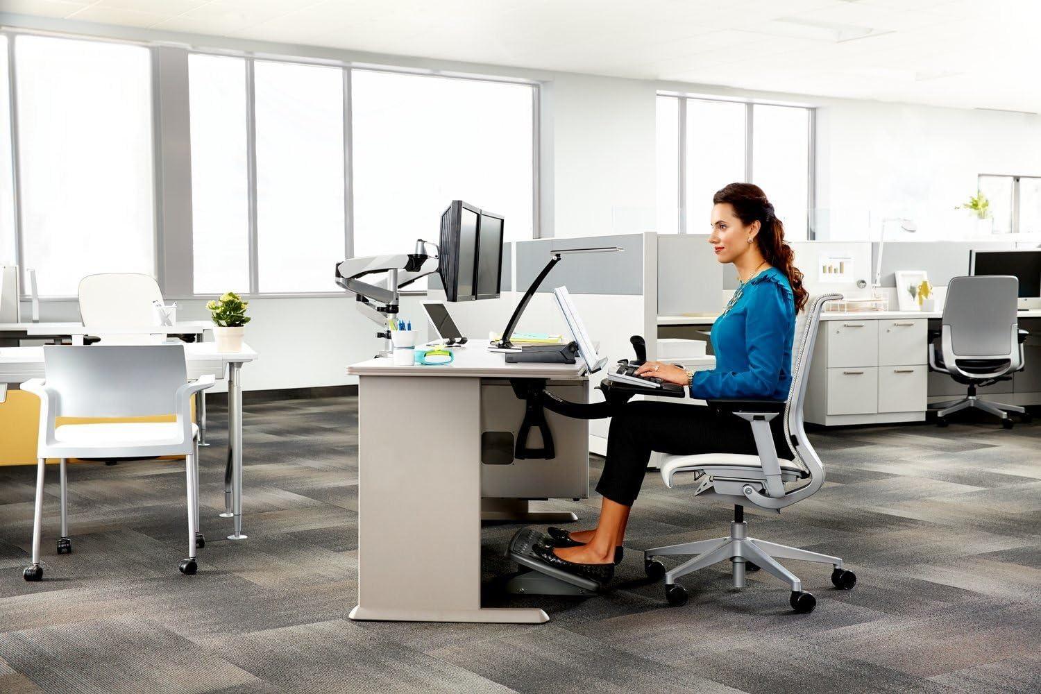 Black Adjustable Sit/Stand Keyboard Tray with Gel Wrist Rest