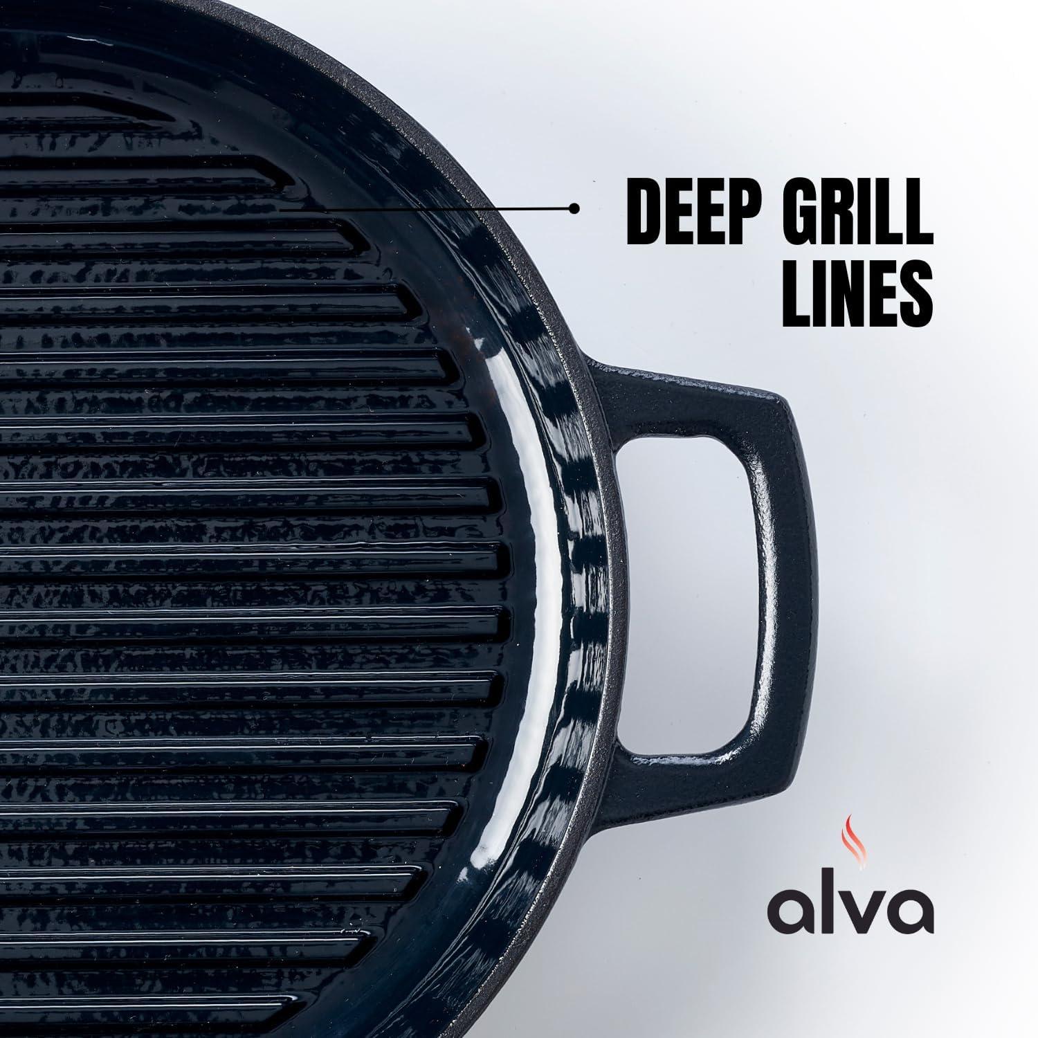 Alva Alva Nori 11" Premium Enameled Cast Iron Grill Pan