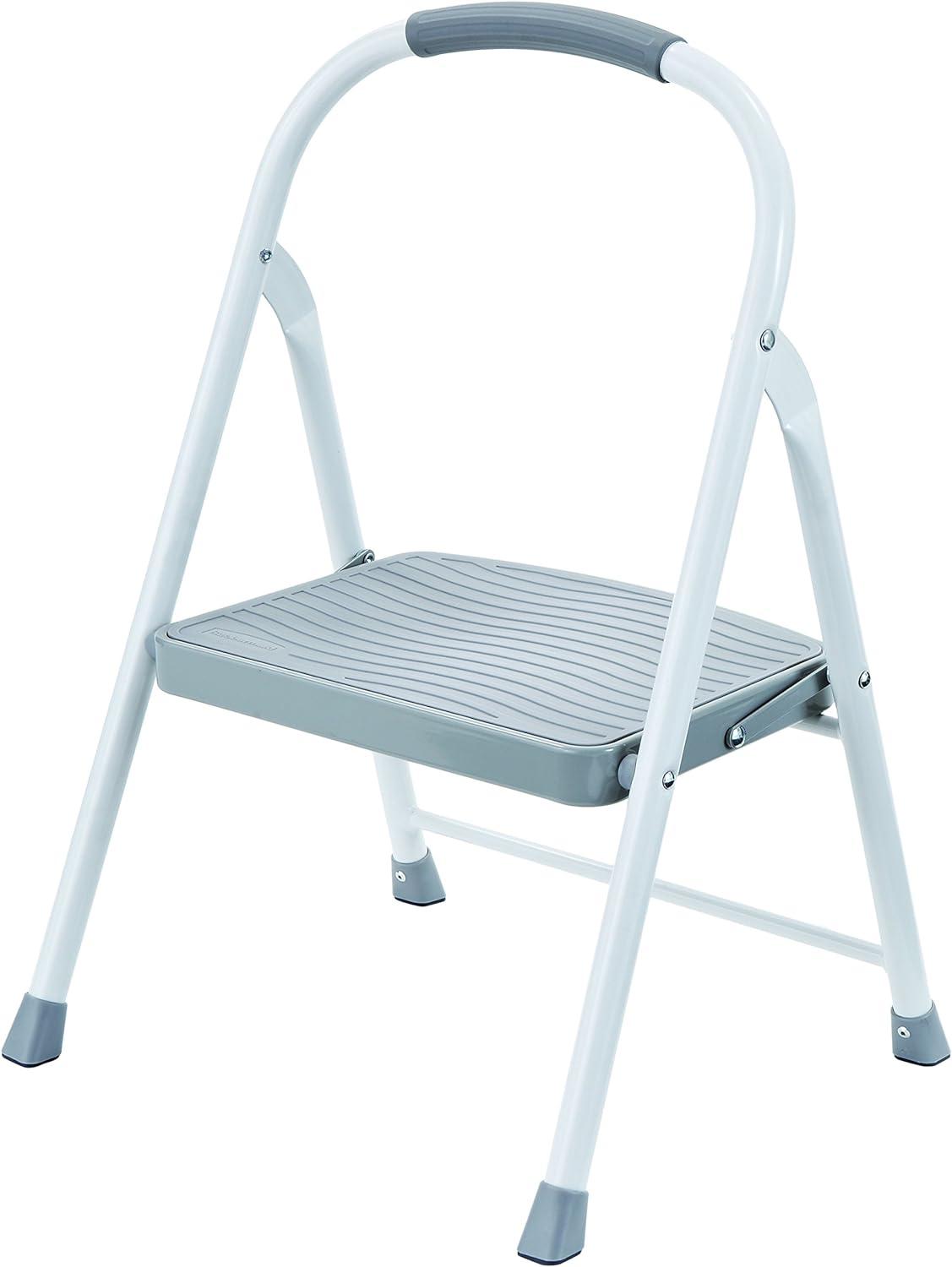 Compact 25.8'' Foldable Steel Step Stool for Multi-Room Use