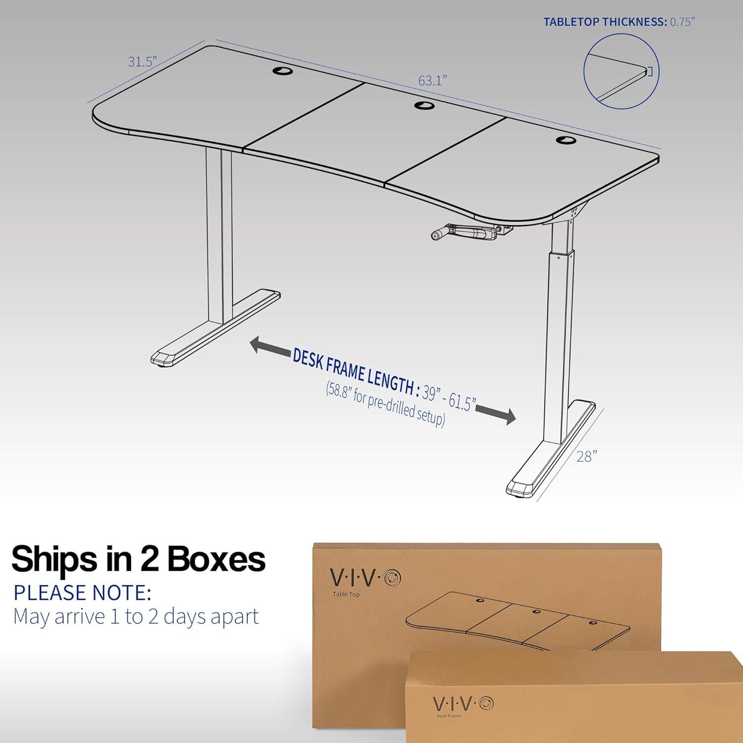 63in x 32in Crank Height Adjustable Desk