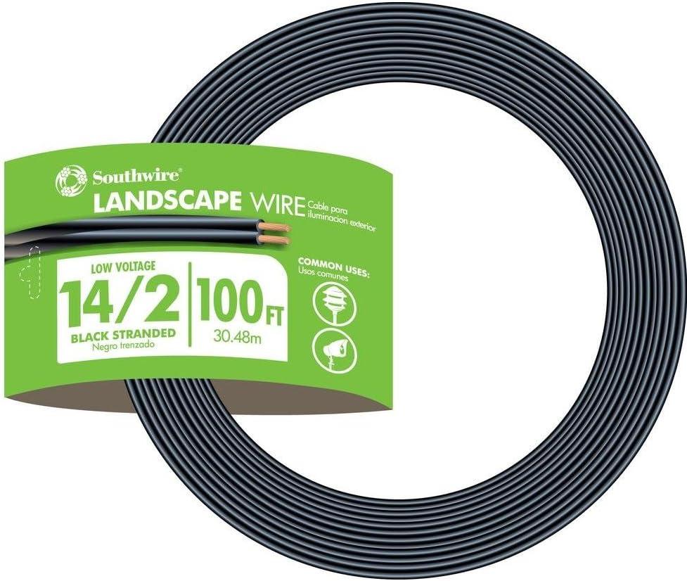 Southwire 55213243 14/2 Low Voltage Outdoor Landscape Lighting Cable, 100-Feet, 100 ft N