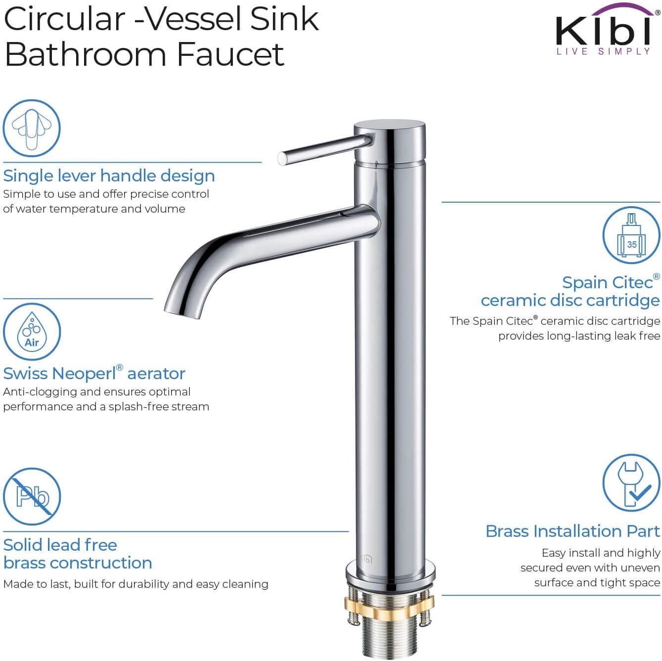 Circular Vessel Sink Faucet Single-handle Bathroom Faucet