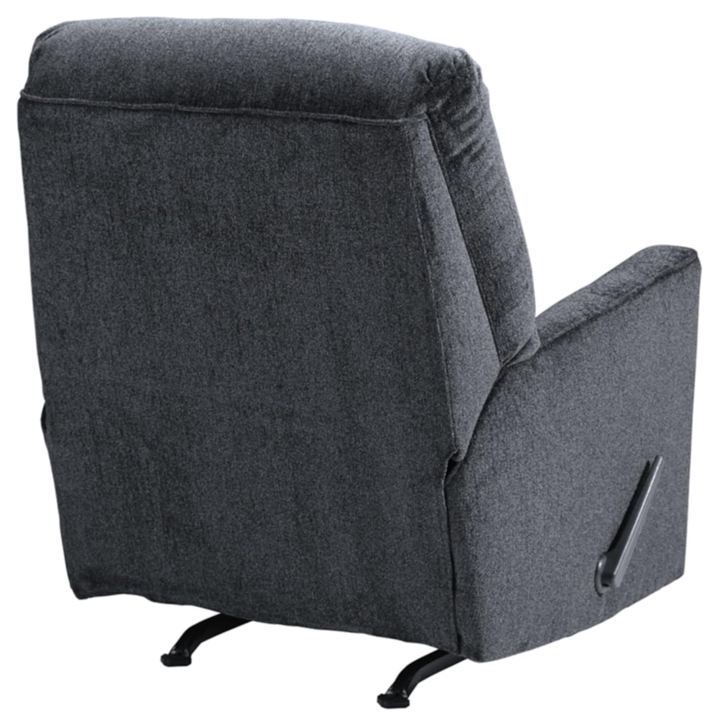 Fabric Upholstered Rocker Recliner with Tufted Back Charcoal Gray - Saltoro Sherpi