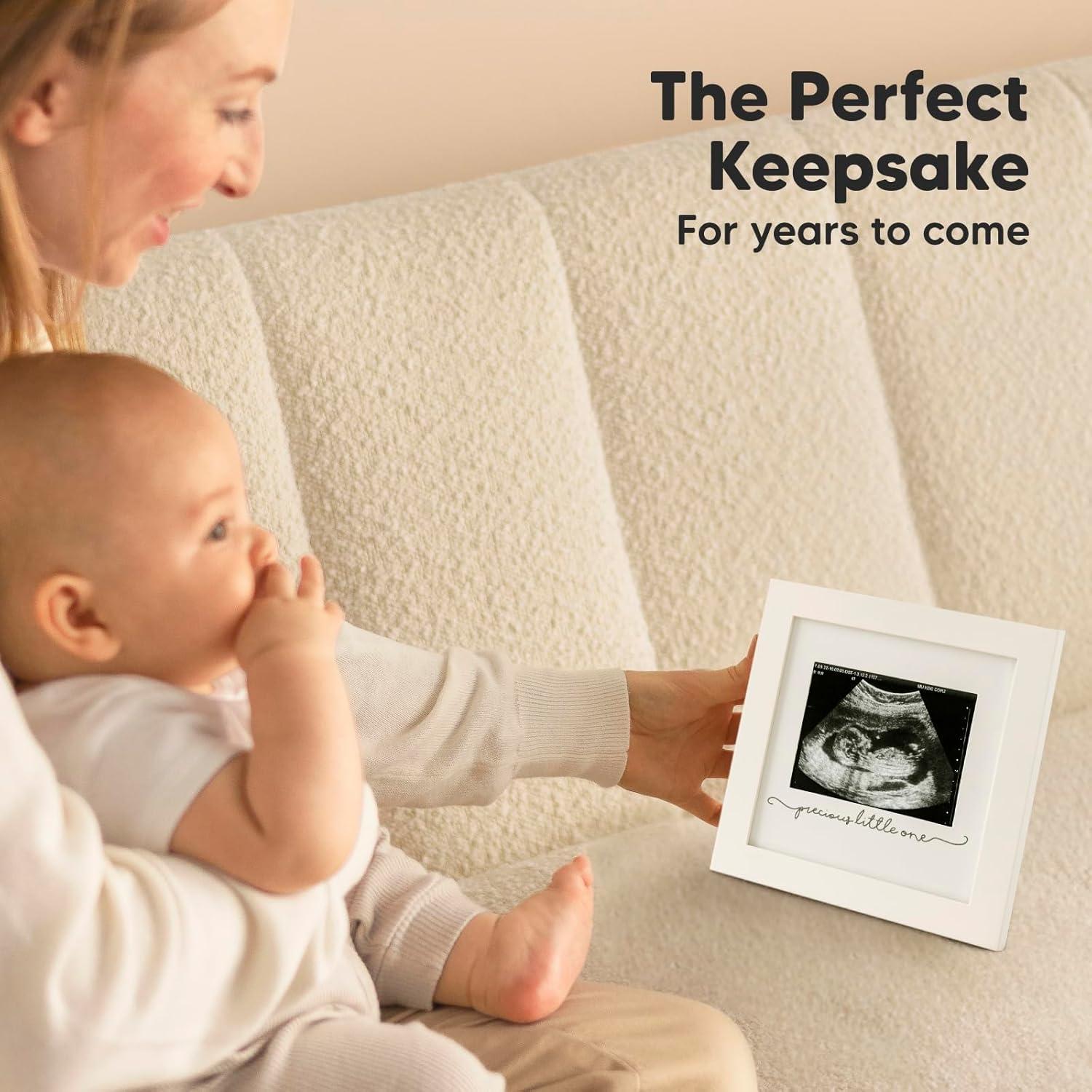 Alpine White Classic Wood Tabletop Sonogram Frame 7x7"