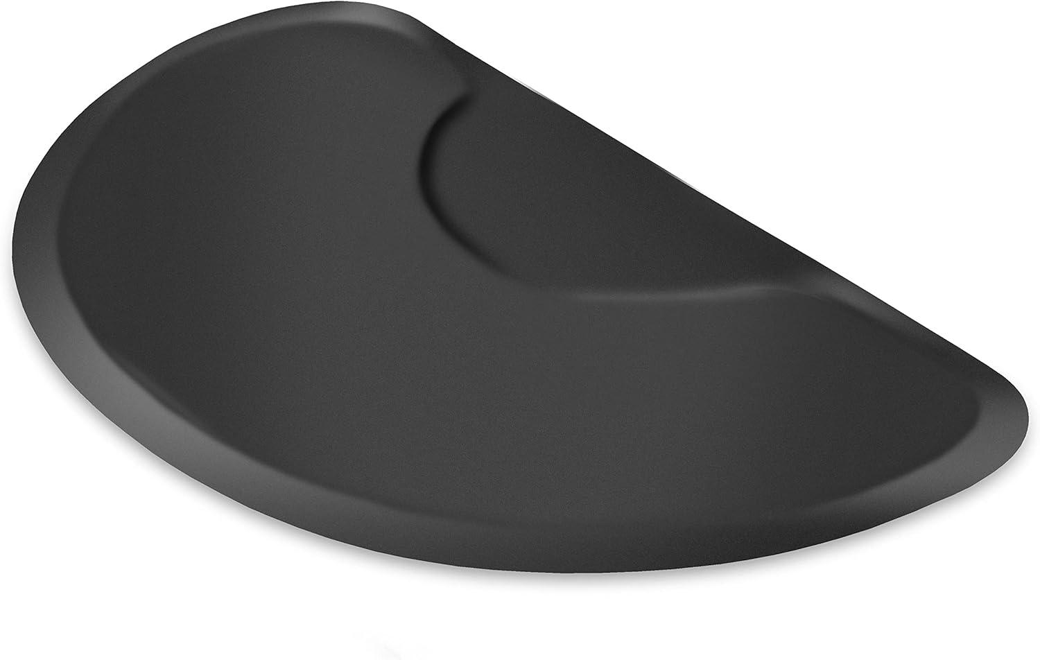 Saloniture 3 ft. x 4 ft. Salon & Barber Shop Chair Anti-Fatigue Mat - Black Semi Circle - 5/8" Thick