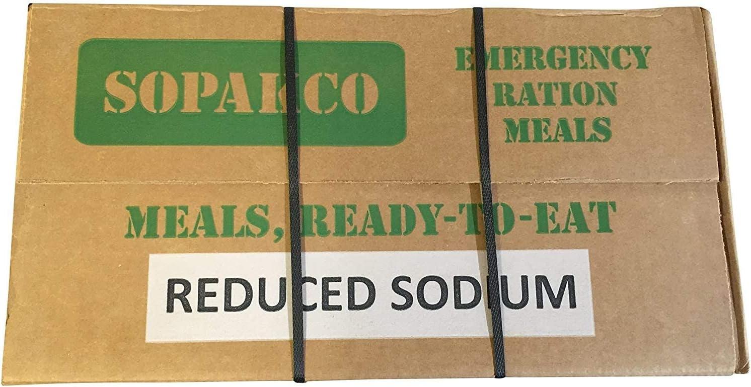 Case of 14 SOPAKCO MRE Reduced Sodium Emergency Ration Meals - Ready to Eat Factory Sealed and Banded 7020 01/22