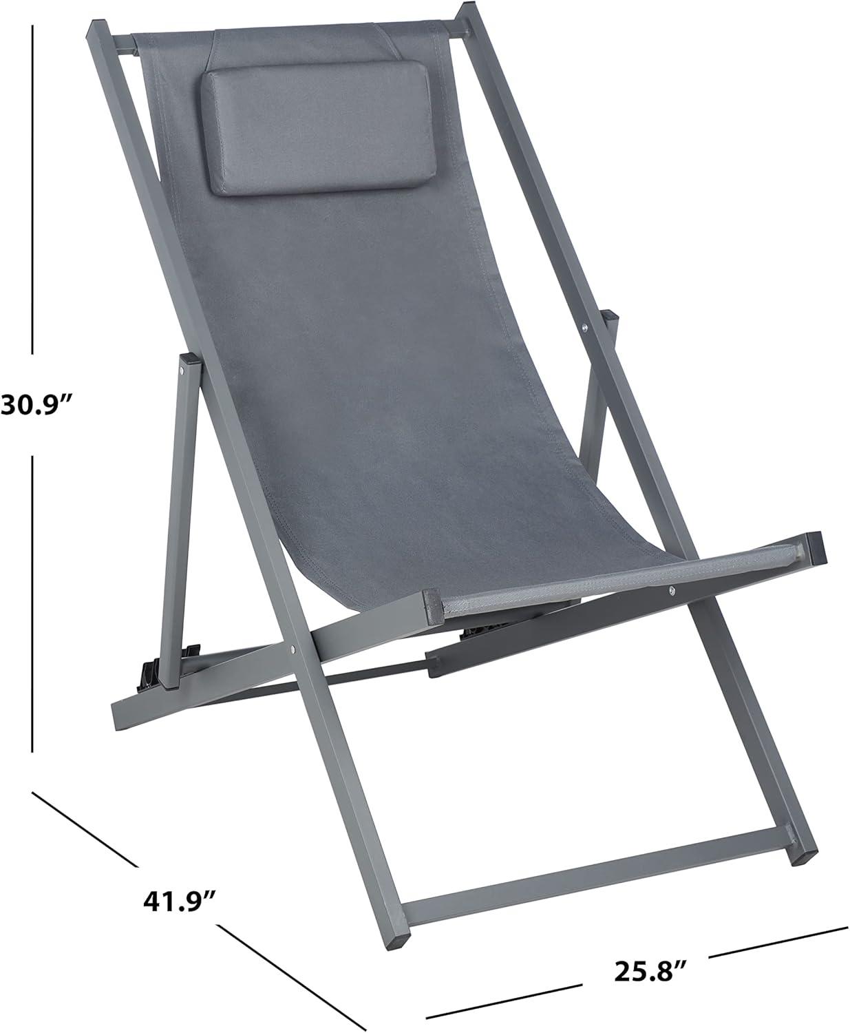 Camlin Foldable Sling Chair (Set Of 2) - Grey/Grey - Safavieh