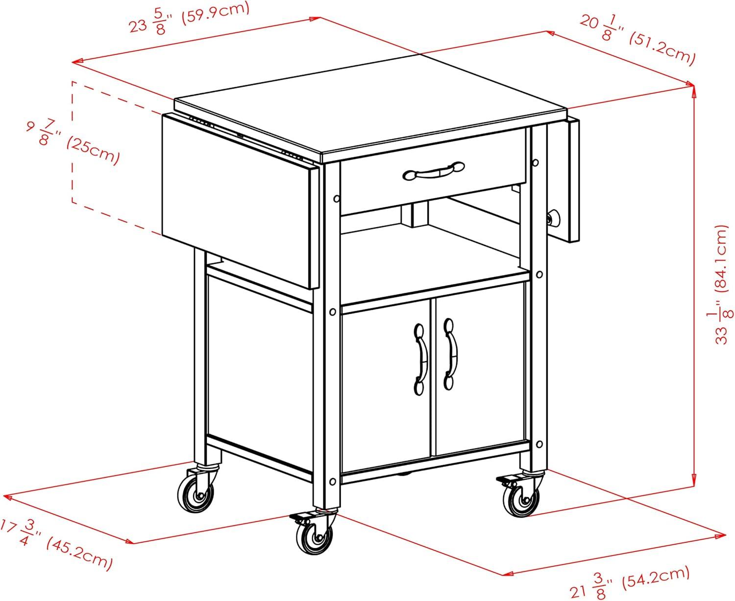 Rachael 33.27'' H x 43.27'' W 1 Utility Cart with Wheels