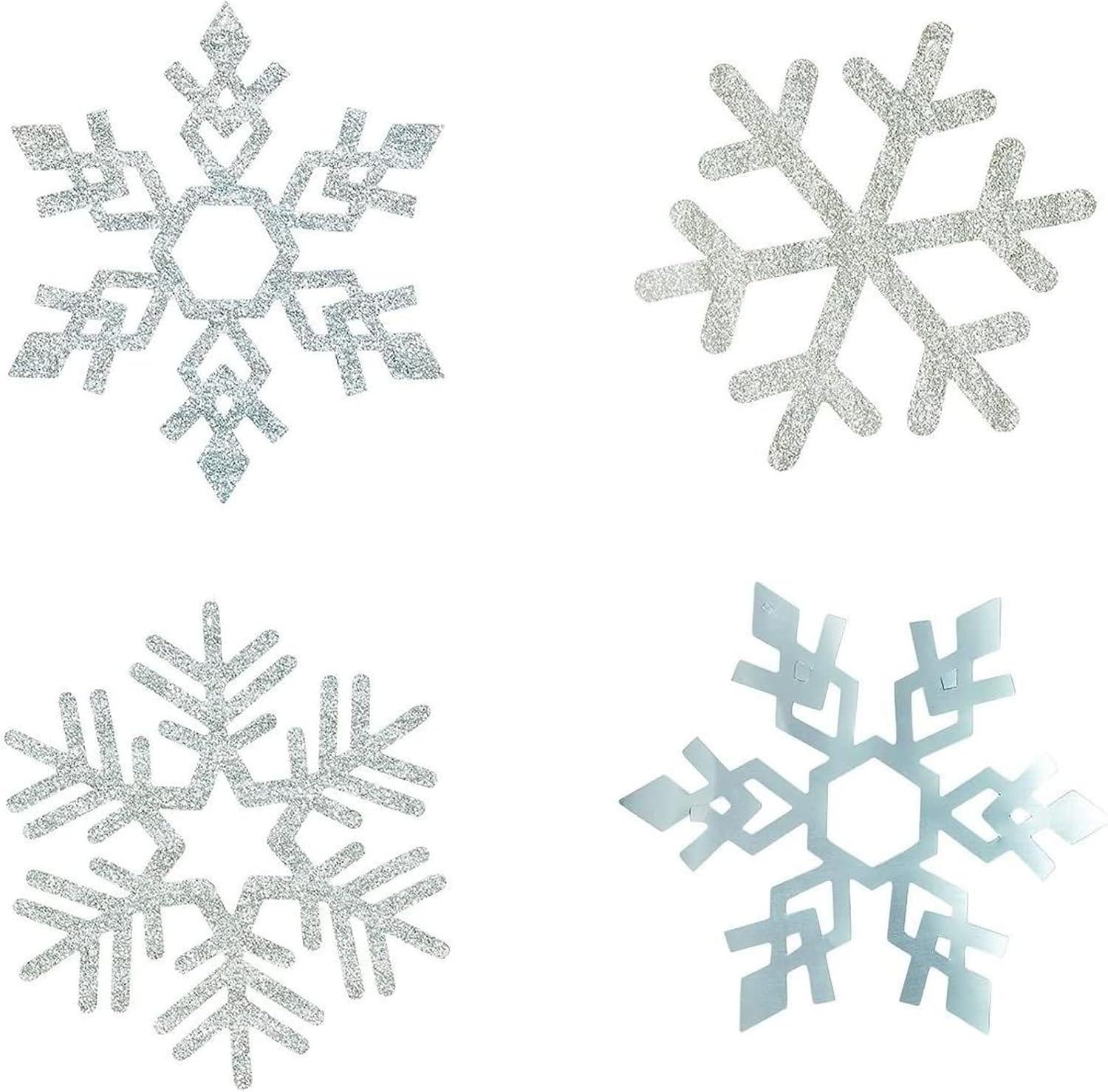 Juvale Christmas Snowflake Swirl Decorations for Holiday Party Decor (Silver, 30 Pack) - Hanging Snowflake Decorations - Silver Party