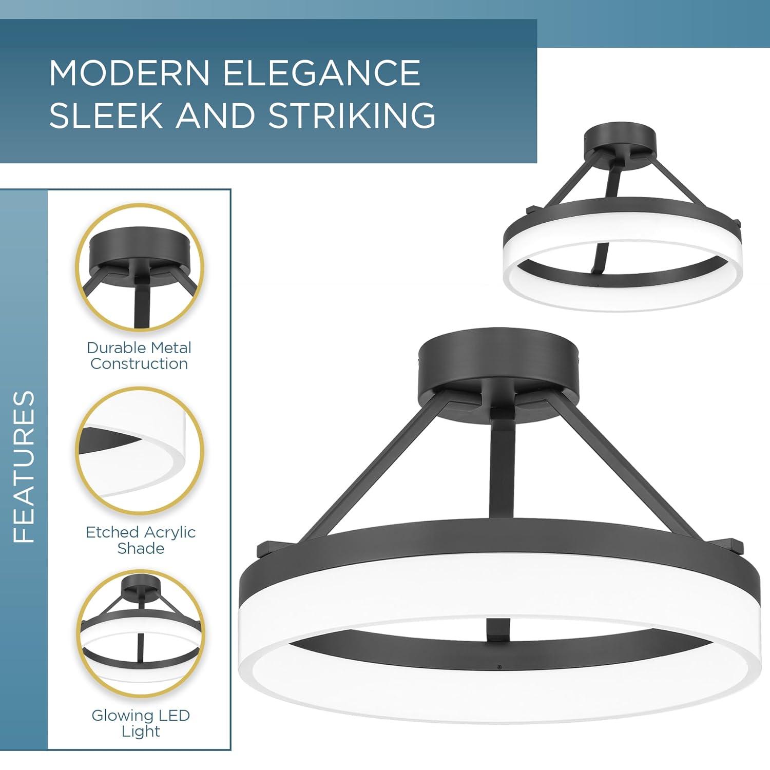 Danica Single Light Acrylic LED Semi Flush Mount
