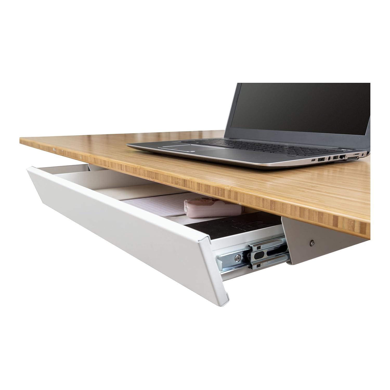 Stand Up Desk Store Add-On Office Sliding Under-Desk Drawer Storage Organizer for Standing Desks | Requires 14" of Front to Back Clearance Beneath
