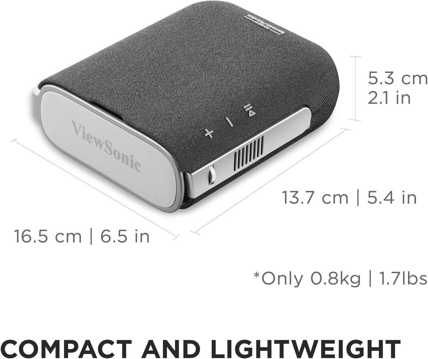 ViewSonic M1X Portable LED Projector with Smart Stand, Harman Kardon Speakers, Built-In Battery, H/V Keystone, 4 Corner Adjustment, Bluetooth, Wi-Fi,