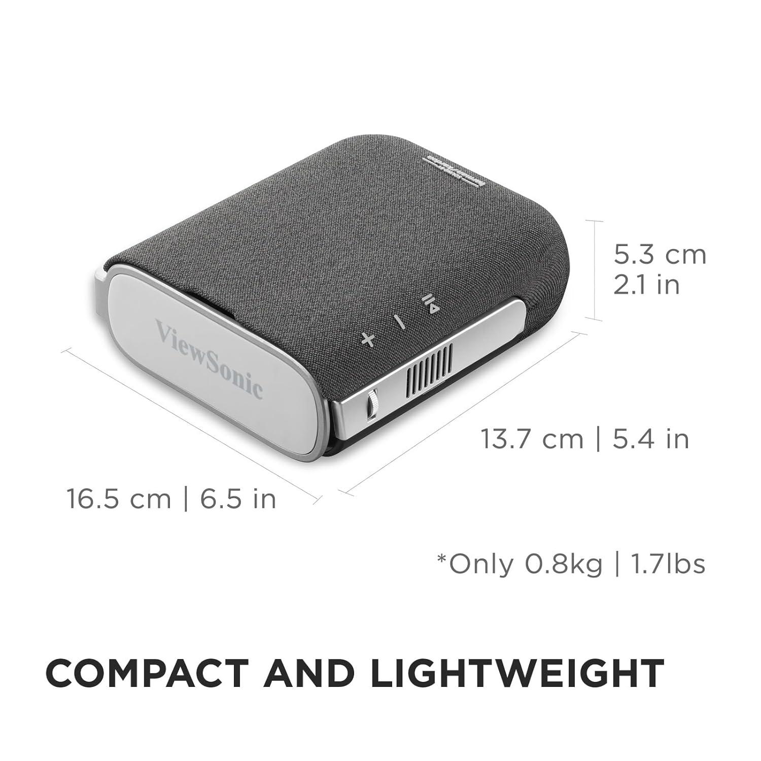 ViewSonic M1X Portable LED Projector with Smart Stand, Harman Kardon Speakers, Built-In Battery, H/V Keystone, 4 Corner Adjustment, Bluetooth, Wi-Fi,