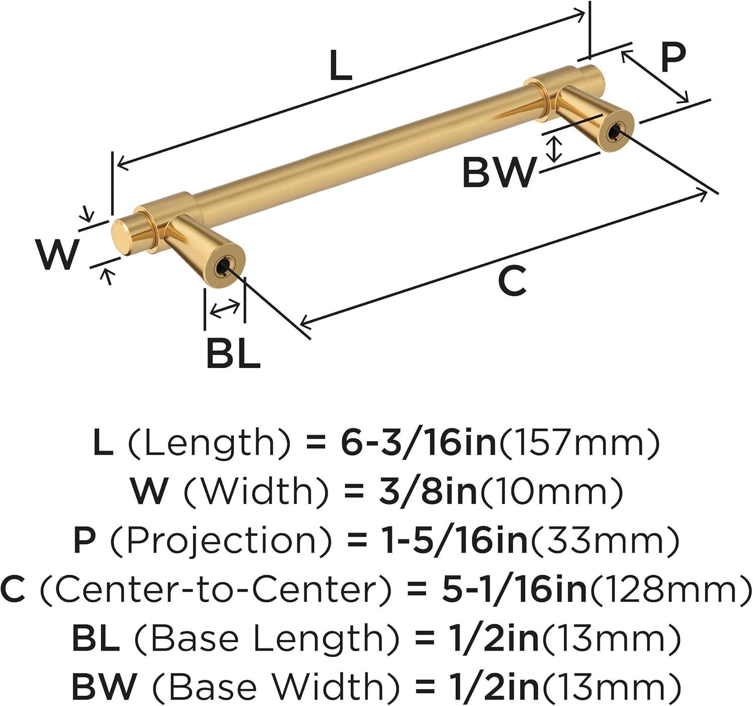 Amerock Destine 5-1/16 inch (128mm) Center-to-Center Champagne Bronze Cabinet Pull