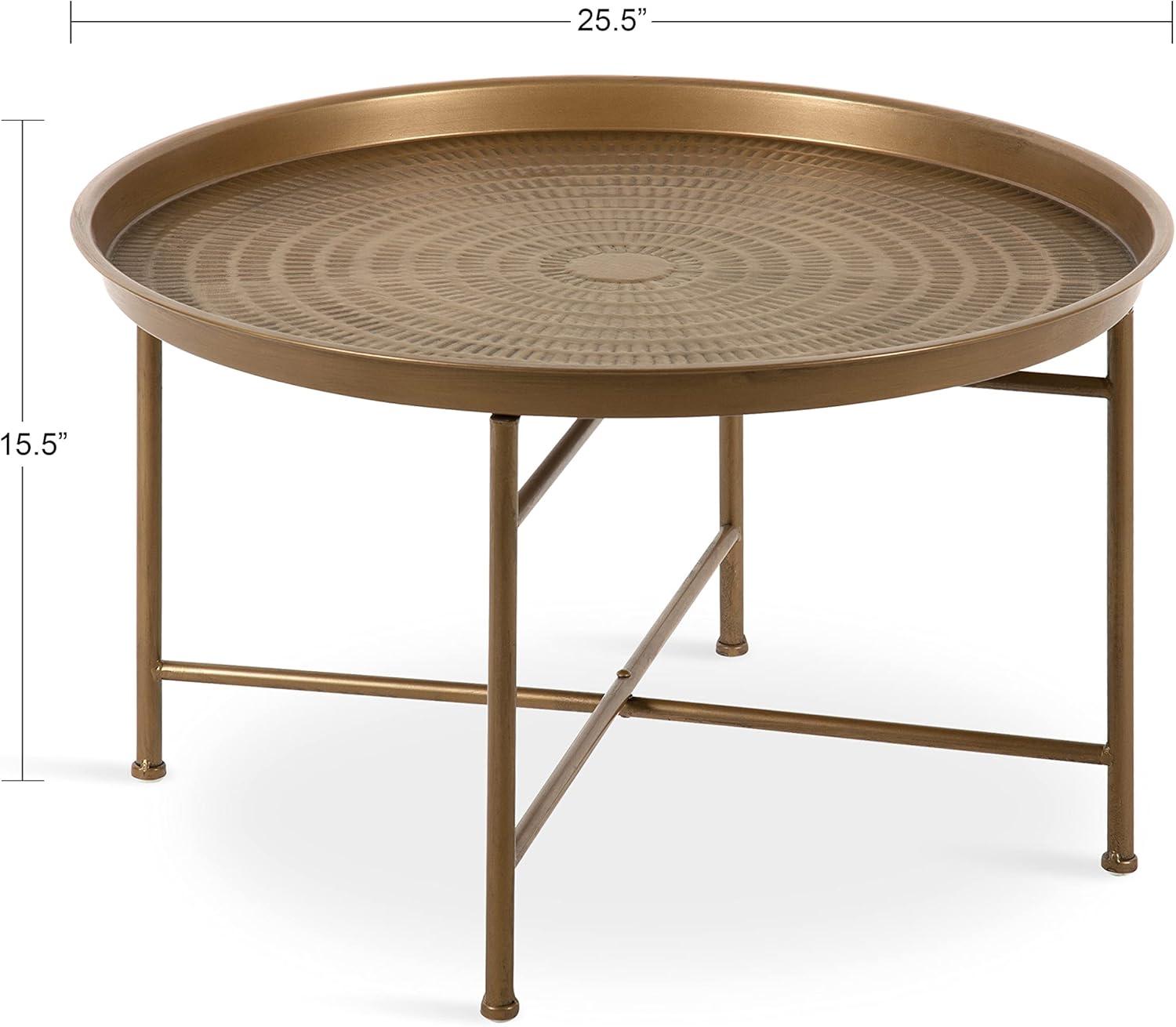 Kate and Laurel Mahdavi Round Metal Coffee Table