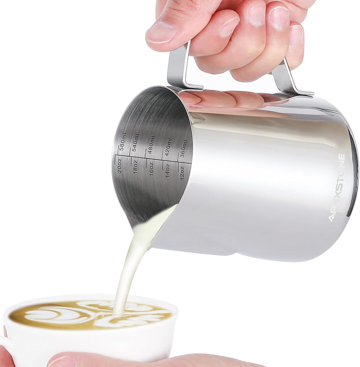 Espresso Milk Frothing Pitcher 20 oz,Espresso Steaming Pitcher 20 oz,Coffee Milk Frothing Cup,Coffee Steaming Pitcher 20 oz/600 ml