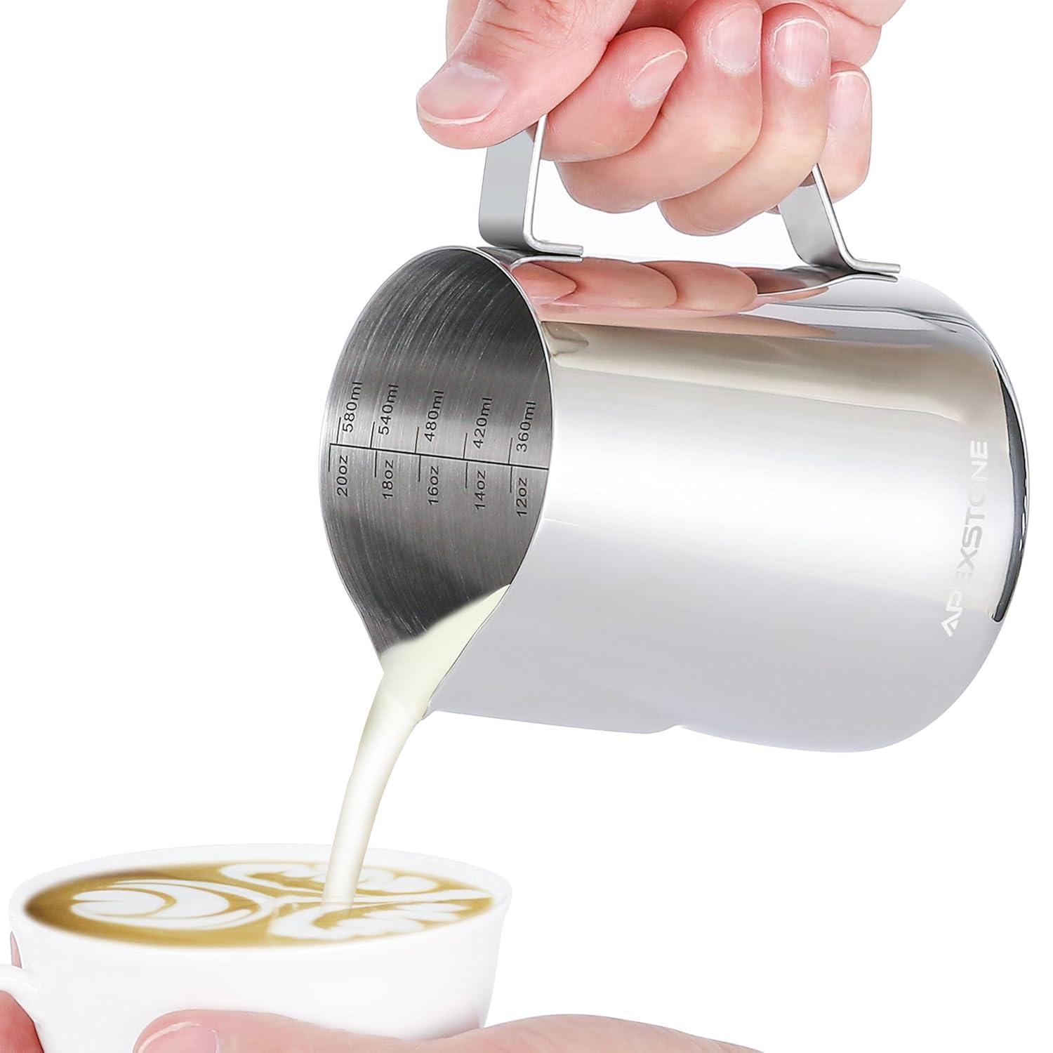 Espresso Milk Frothing Pitcher 20 oz,Espresso Steaming Pitcher 20 oz,Coffee Milk Frothing Cup,Coffee Steaming Pitcher 20 oz/600 ml