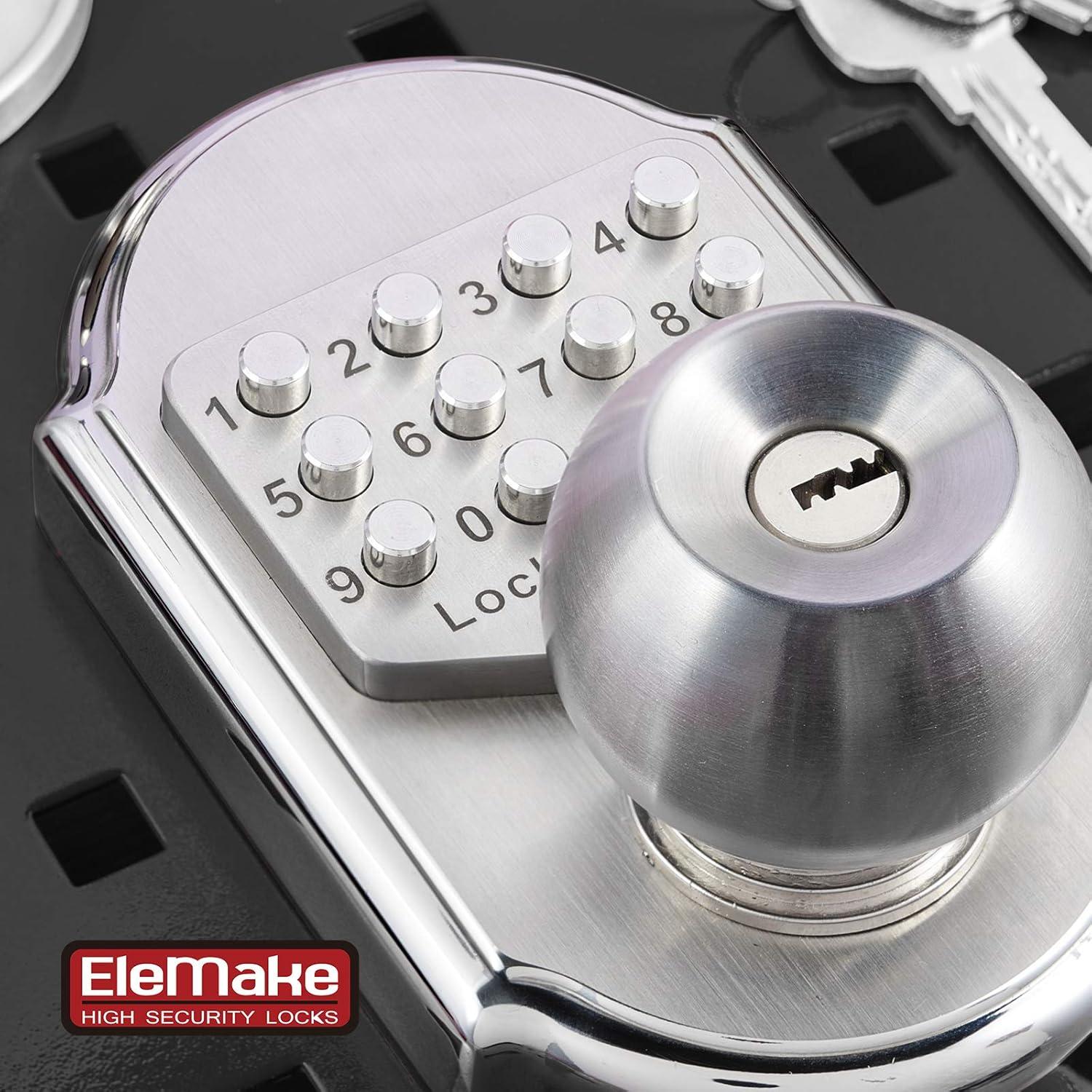 Keyless Entry Door Lock Deadbolt Keypad Mechanical Stainless Steel (Pass Code or Key) 100% Mechanical, No Electronic