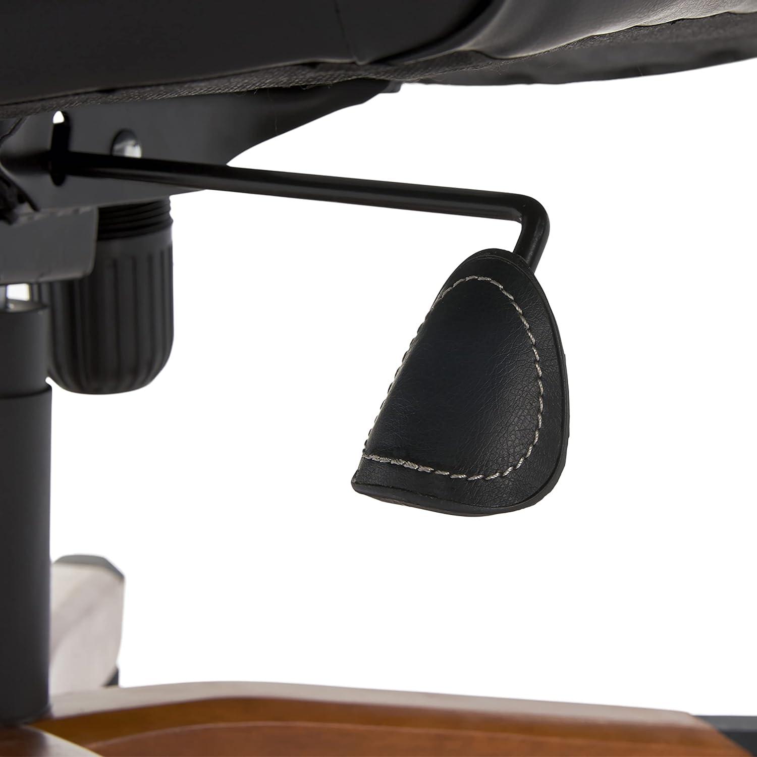 Serta Conway Big and Tall Executive Office Chair with Wood Accents Black