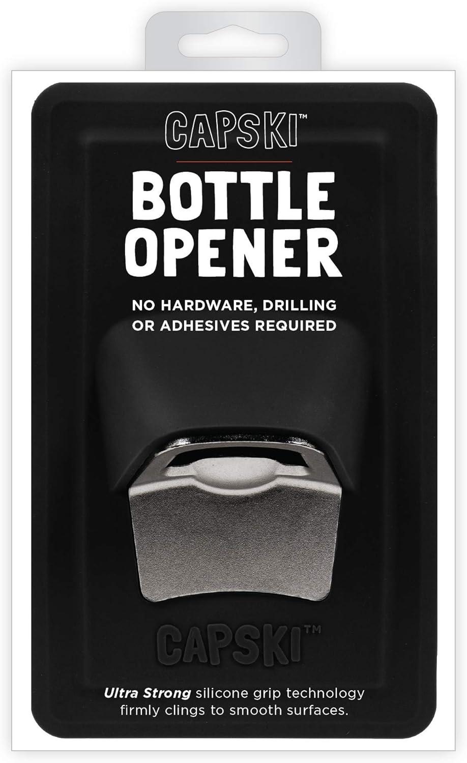 30 Watt CAPSKI - Silicone Portable Movable Man Cave Bottle Opener - No Screws or Glues - Grips Shiny Surface - Man Cave Gift