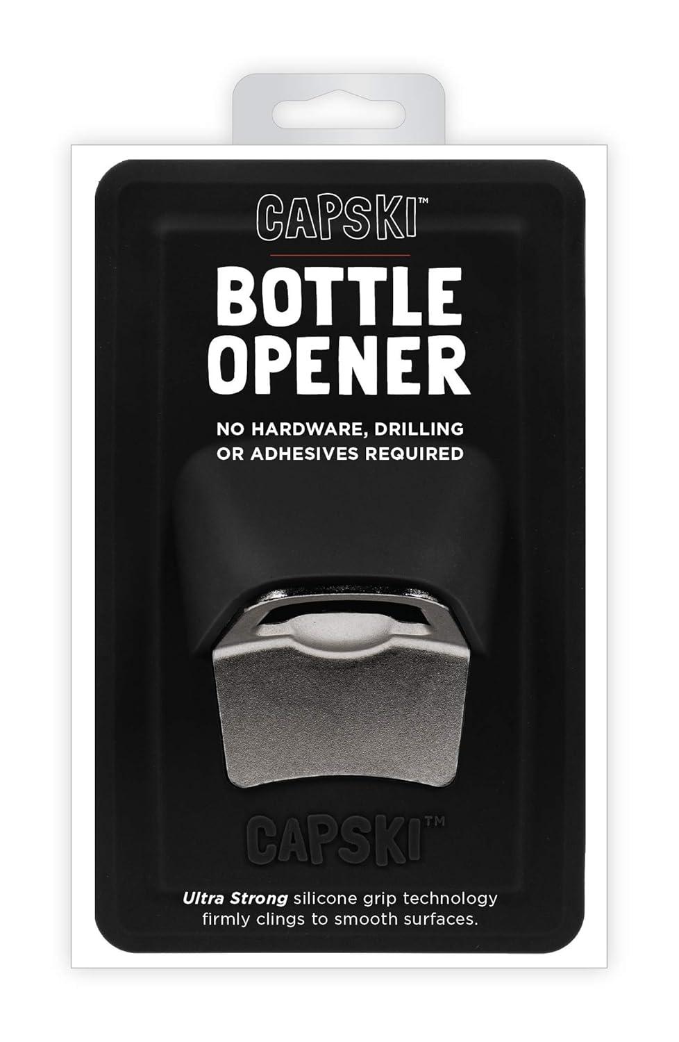 30 Watt CAPSKI - Silicone Portable Movable Man Cave Bottle Opener - No Screws or Glues - Grips Shiny Surface - Man Cave Gift