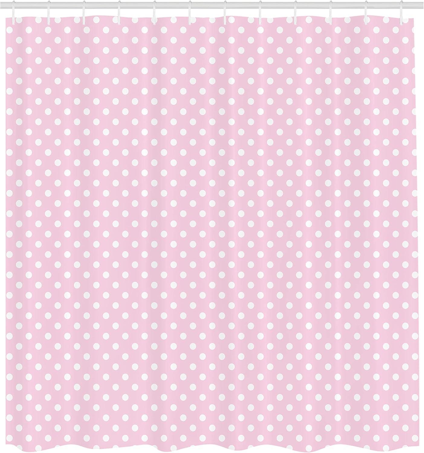 Polka Dots Shower Curtain with Hooks Included