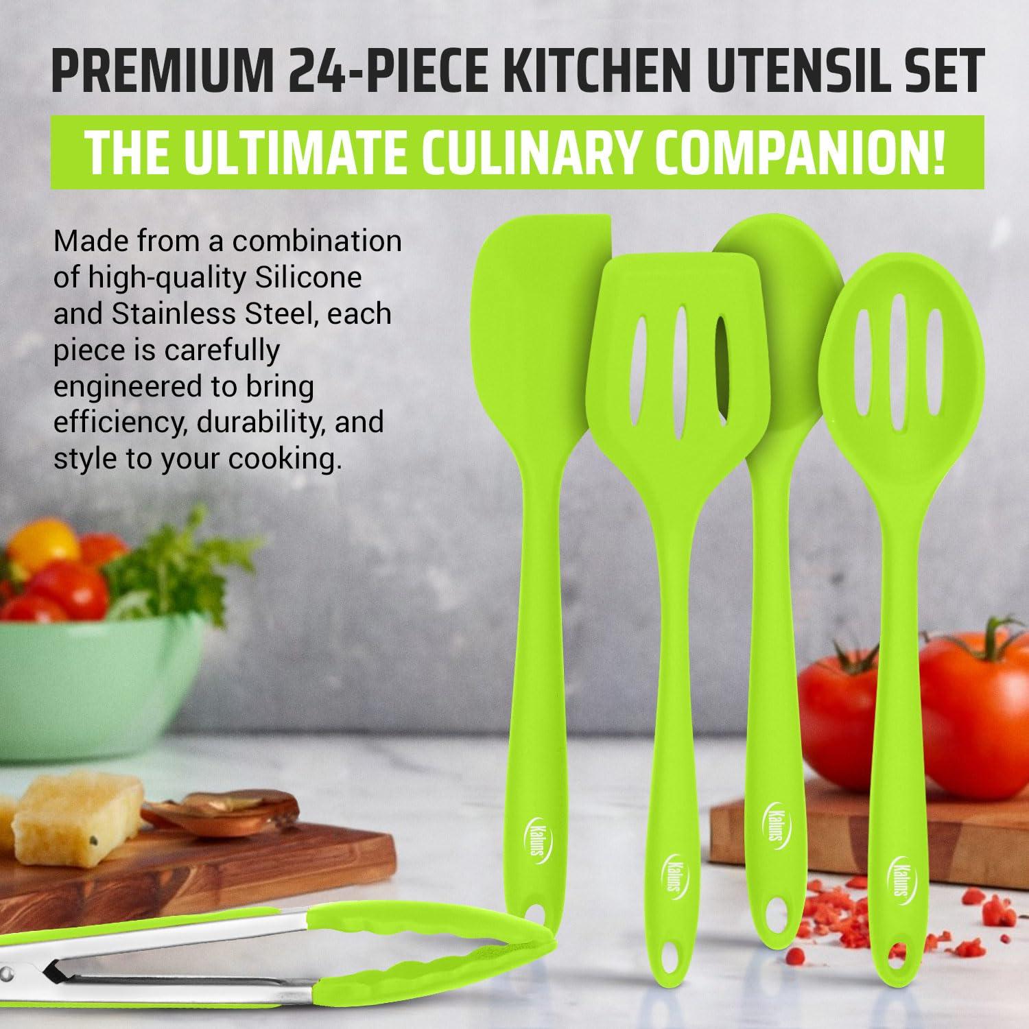 Kaluns 24-Pc Silicone Cooking Utensils Set Apartment Essentials Kitchen Tools