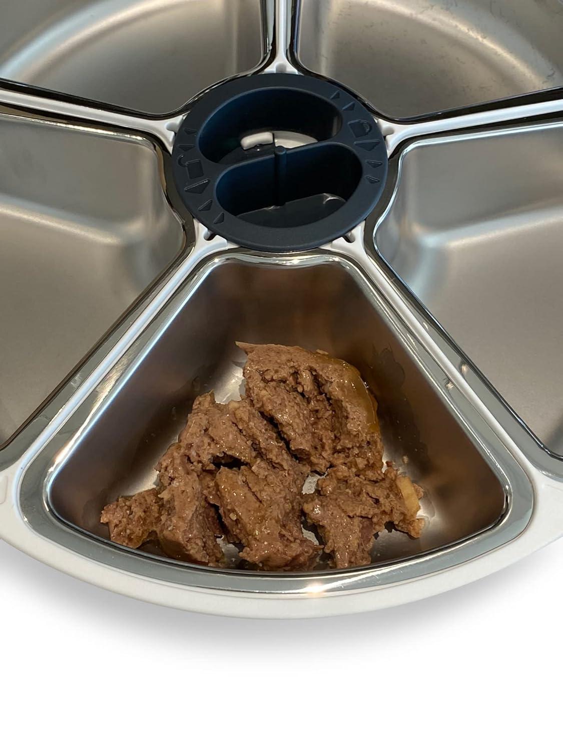 Closer Pets Five-meal Automatic Pet Feeder with Digital Timer, Twin Ice Packs, and Stainless Steel Inserts