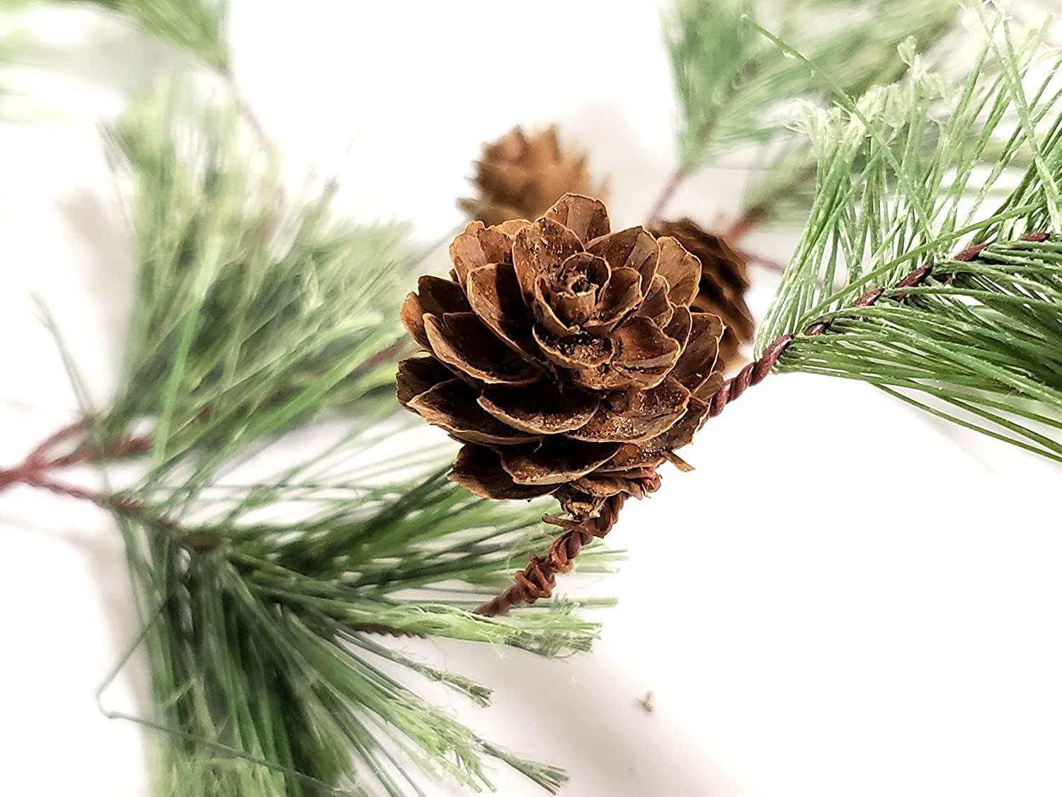 Rustic Smokey Pine Garland with Mini Pine Cones, 6 Feet