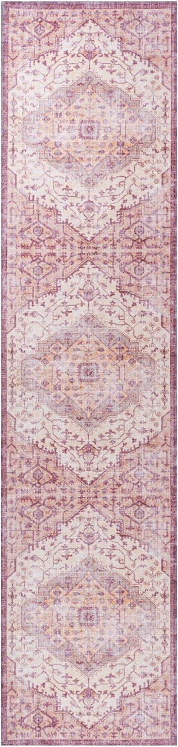 Alacati Ogee Medallion 2x8 ft Red Synthetic Area Rug