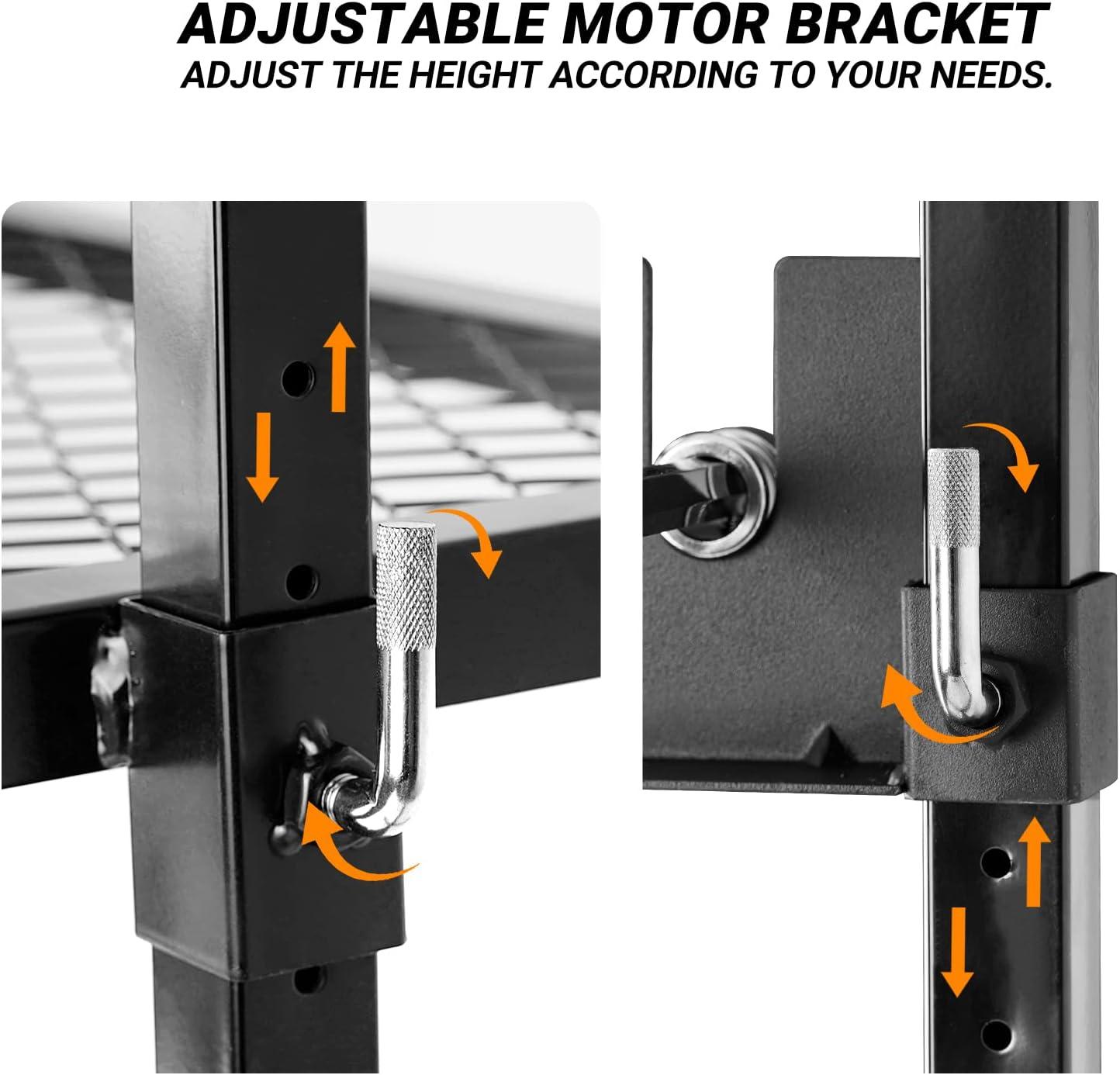 Adjustable Outdoor Camping Rotisserie Grill System and Spit Kit with Portable DC 3V Motor and 29 Inch Hexagon Spit Rod