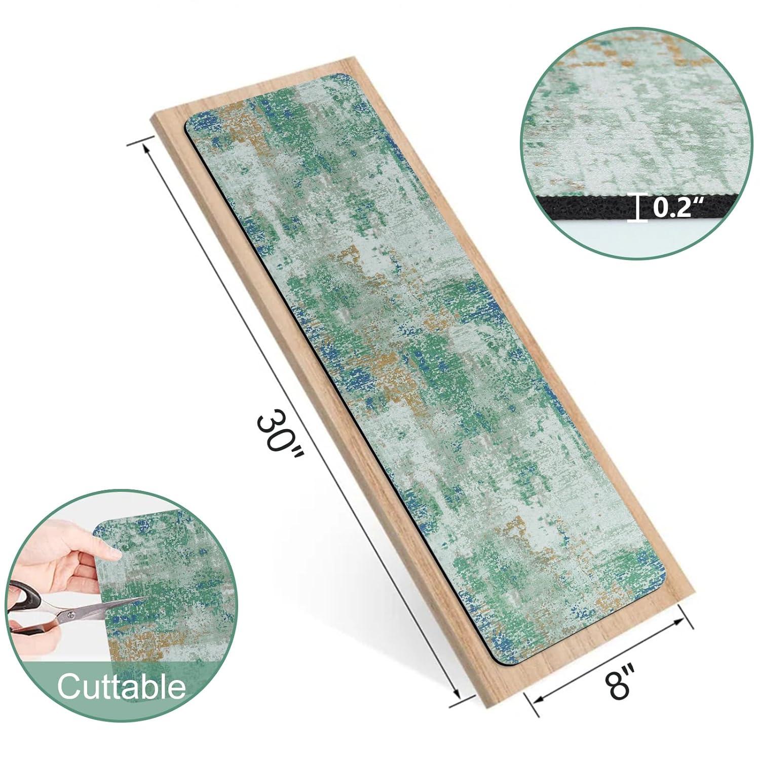 Green Stair Treads Non Slip 15PCS 8"x30" Stair Treads for Wooden Steps