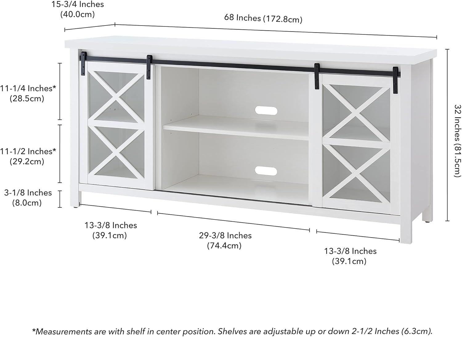 Evelyn&Zoe Clementine Rectangular TV Stand for TV's up to 75", Black Grain