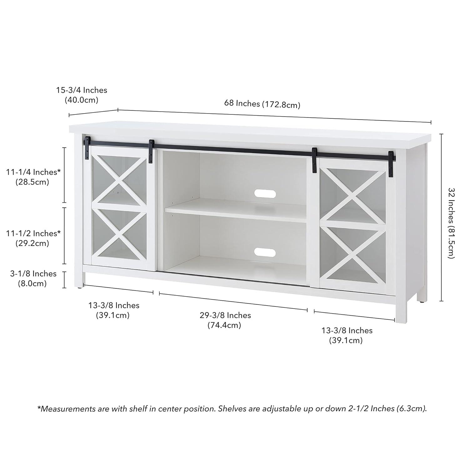 Evelyn&Zoe Clementine Rectangular TV Stand for TV's up to 75", Black Grain