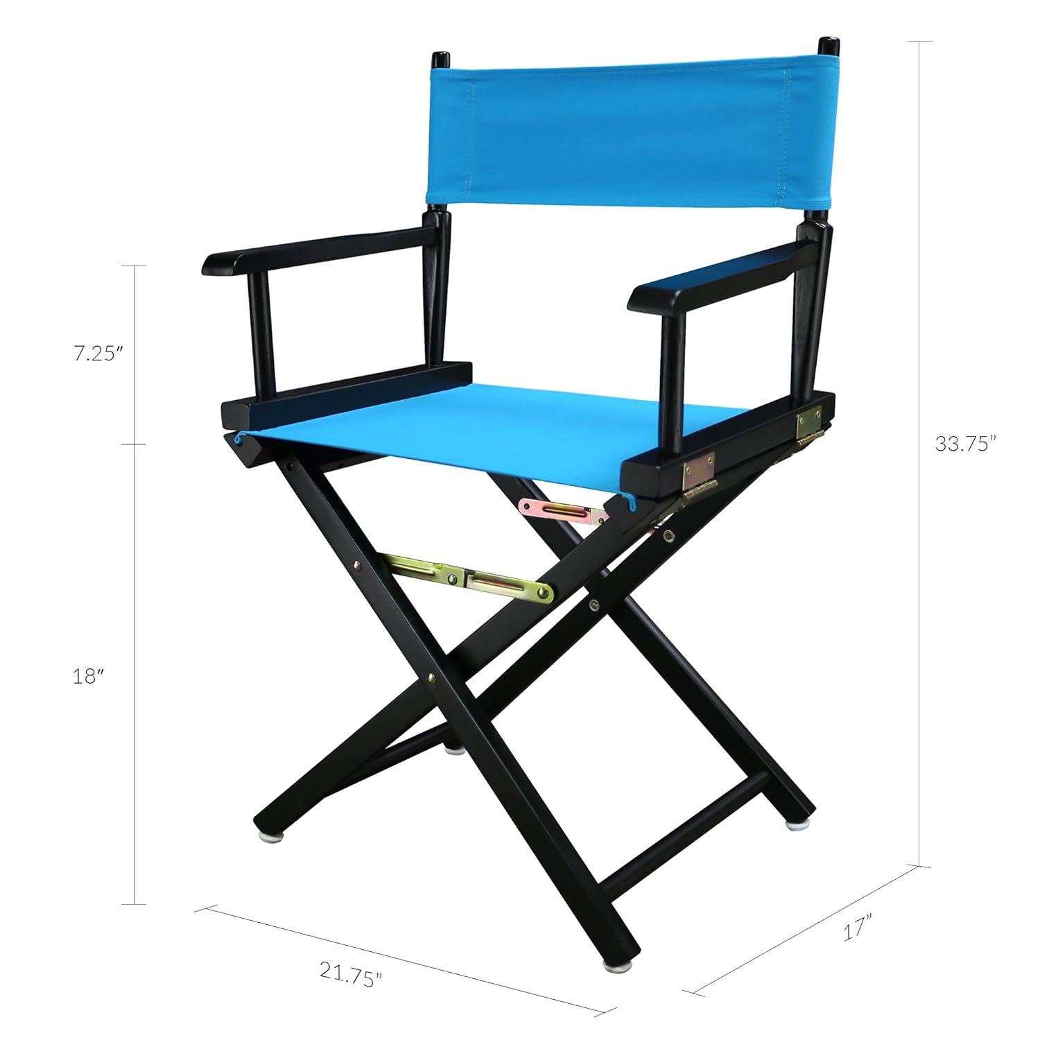 Casual Home 18" Director's Chair Black Frame-Turquoise Canvas