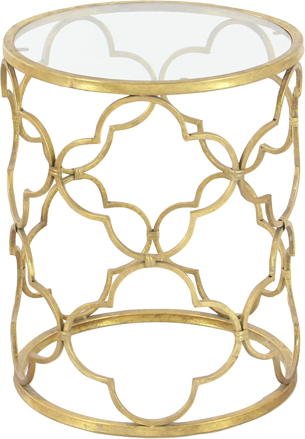 20" Contemporary Metal Accent Table Gold - Olivia & May