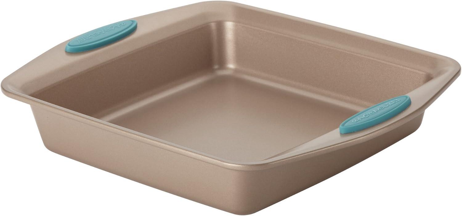 Latte Brown 9-Inch Square Nonstick Steel Cake Pan