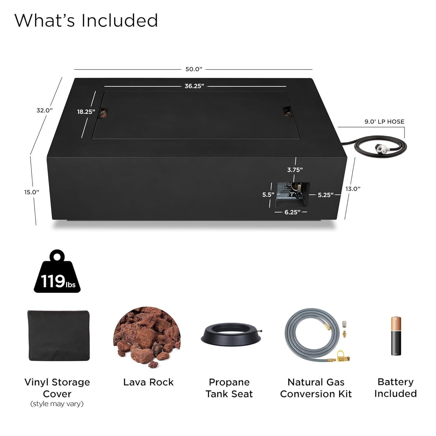 AEGEAN Propane / Natural Gas Outdoor Fire Pit Table