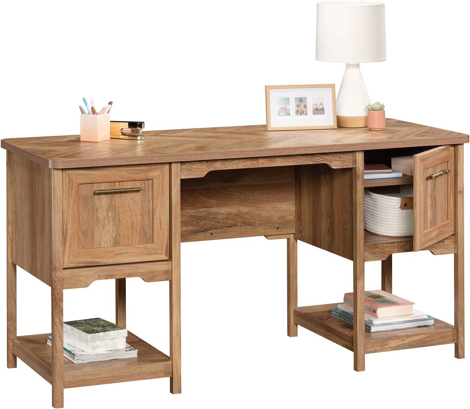 Sindoori Mango Wood Desk with Drawers and Filing Cabinet