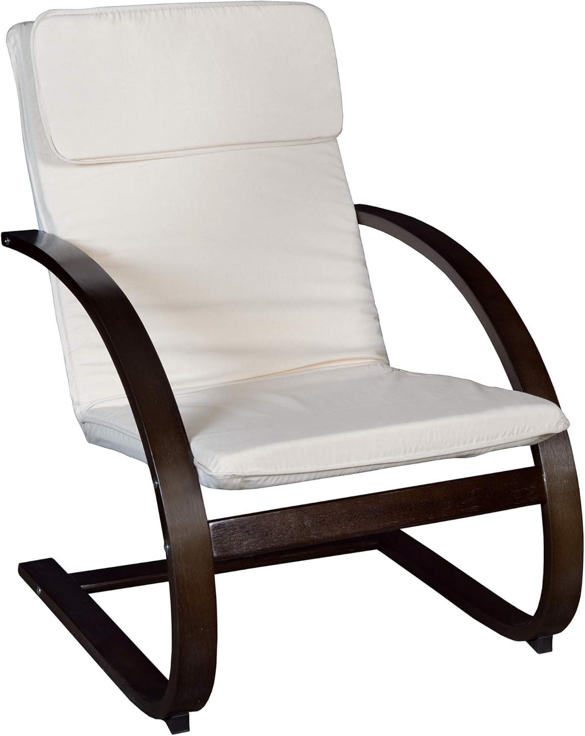 Niche Mia Bentwood Reclining, Lounge, Rocking Chair- Mocha Walnut/ Beige