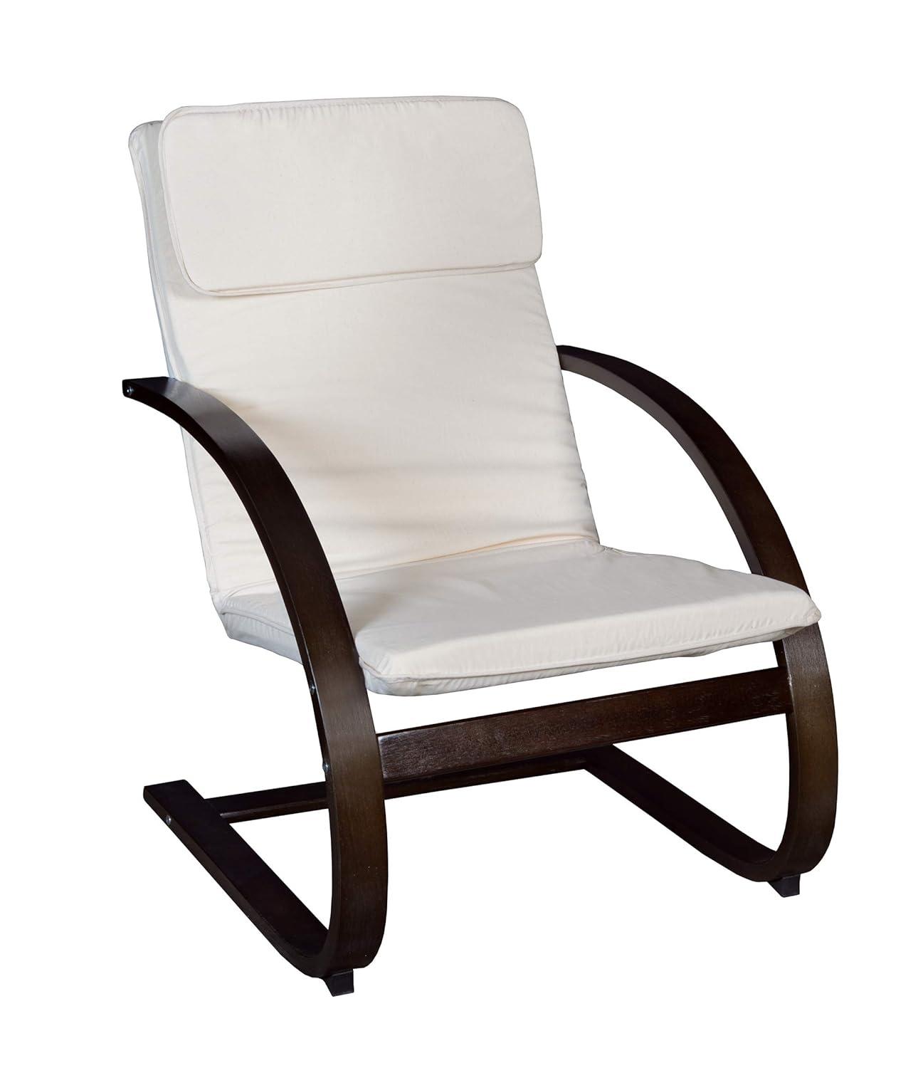 Niche Mia Bentwood Reclining, Lounge, Rocking Chair- Mocha Walnut/ Beige