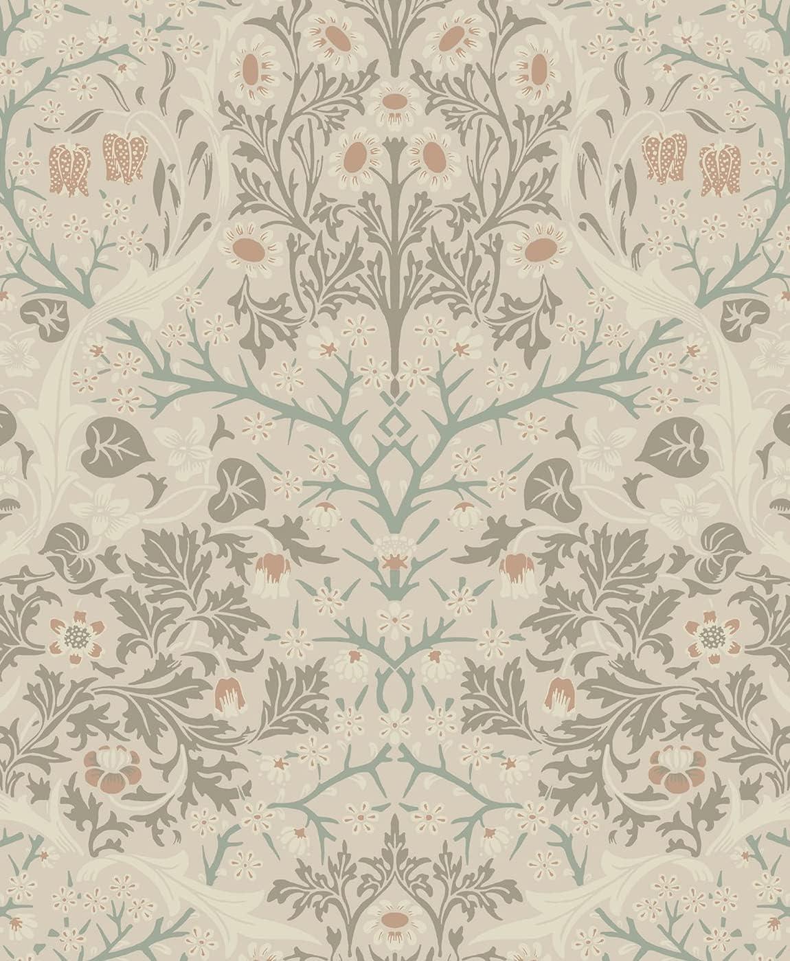 NextWall Lunar Rock & Clay Victorian Garden Peel and Stick Wallpaper