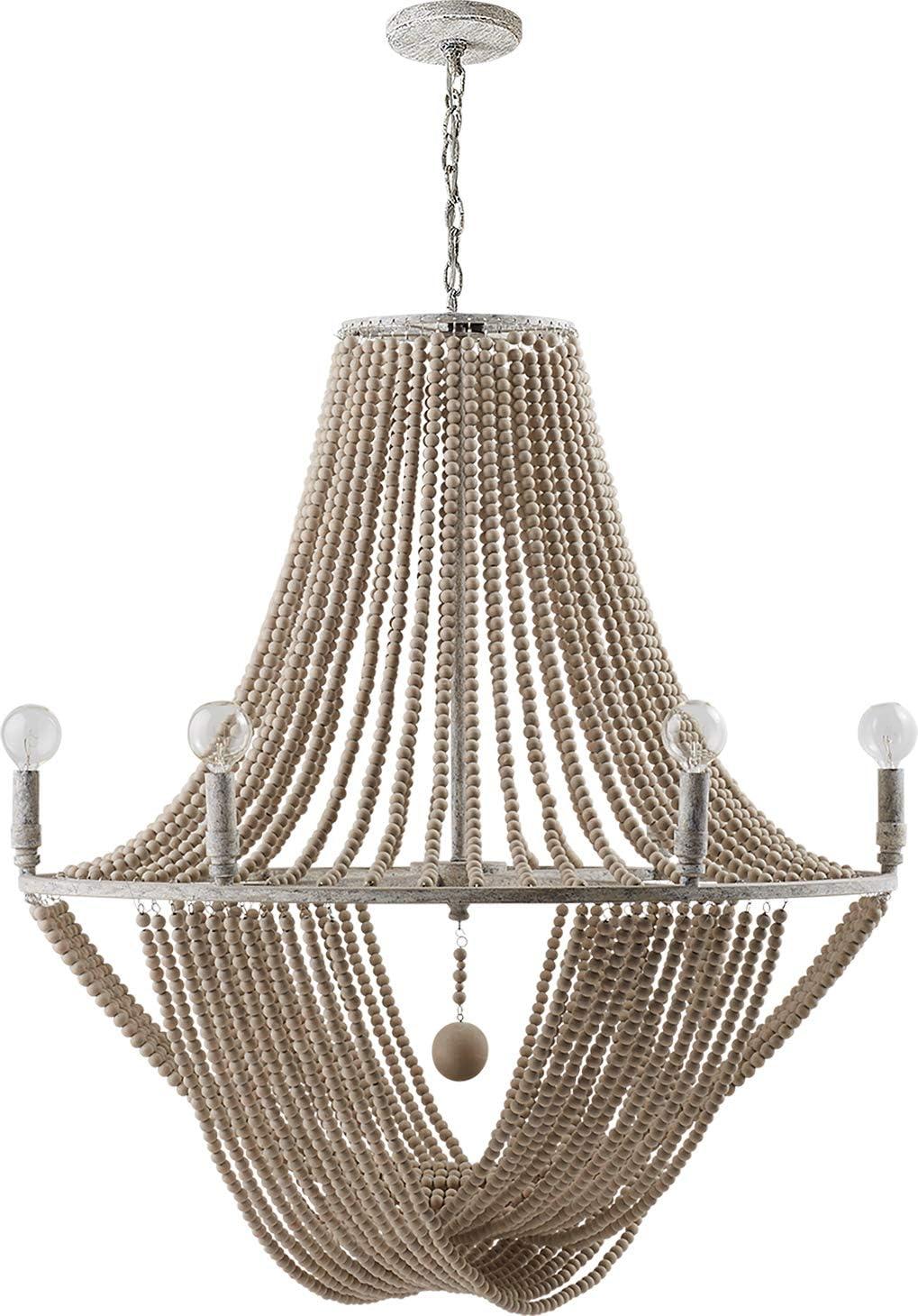 Mystic Sand Beaded 6-Light Empire Chandelier with Distressed Finish