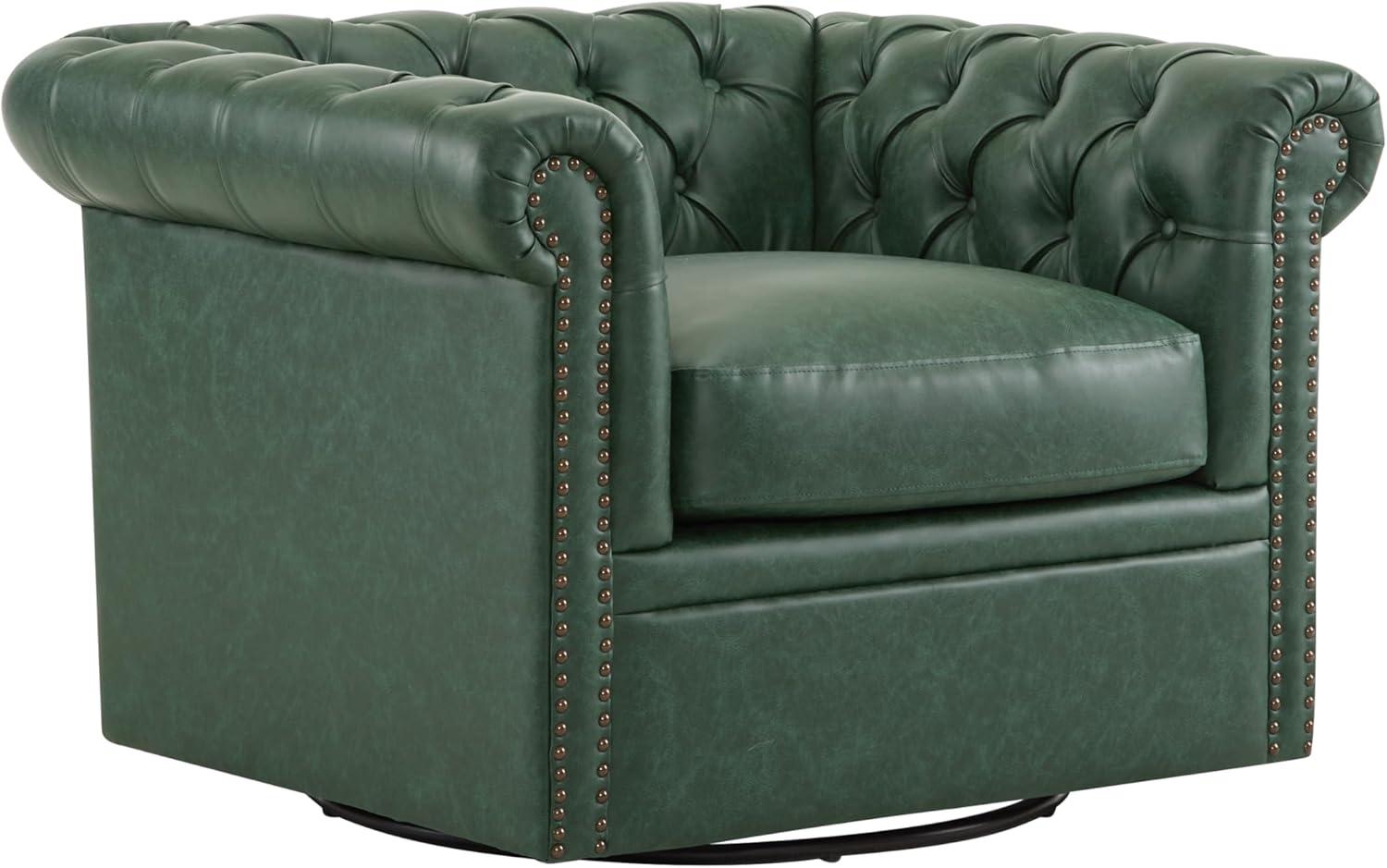 Christopher Knight Home Lawrence Chesterfield Upholstered Swivel Club Chair
