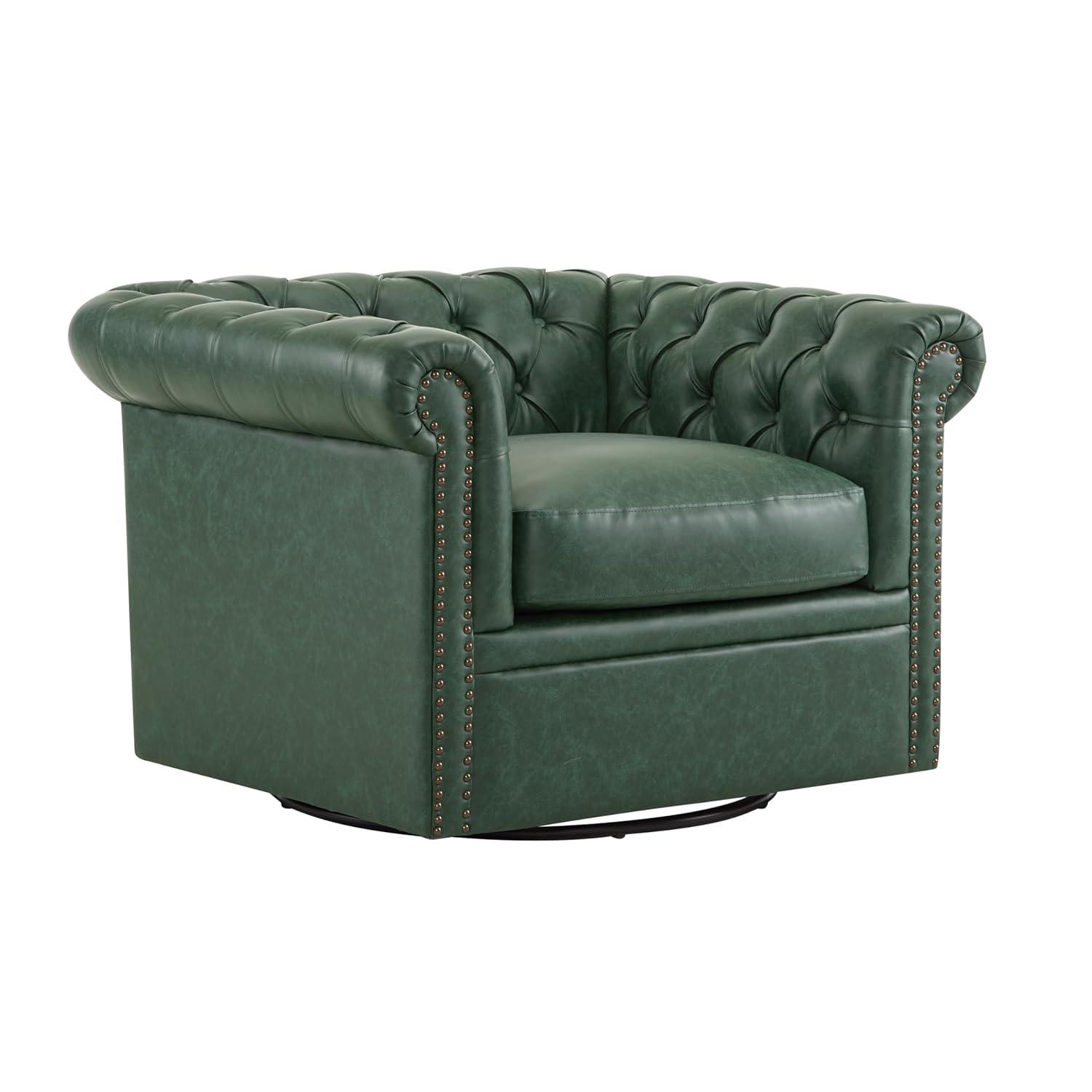 Christopher Knight Home Lawrence Chesterfield Upholstered Swivel Club Chair