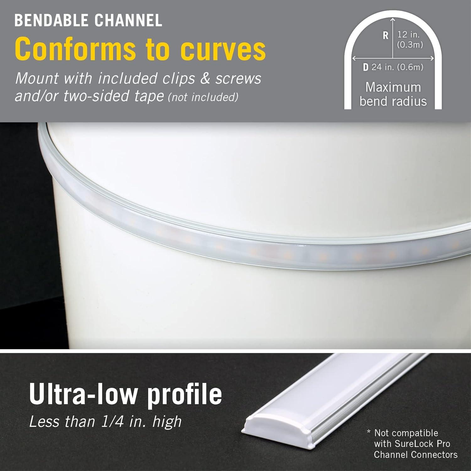 Silver Bendable Surface Mount LED Tape Light Channel 5-Pack