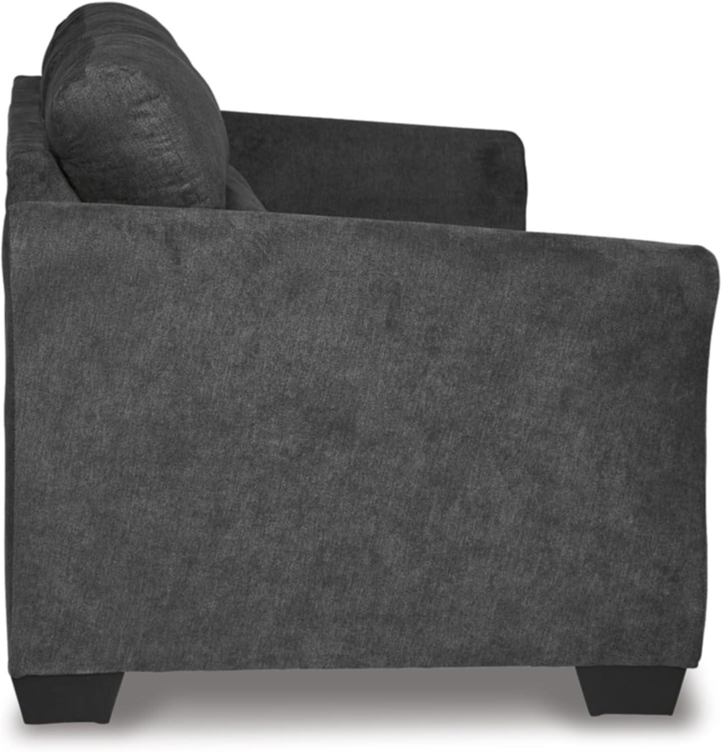 Gunmetal Tufted Fabric Sofa with Flared Arms