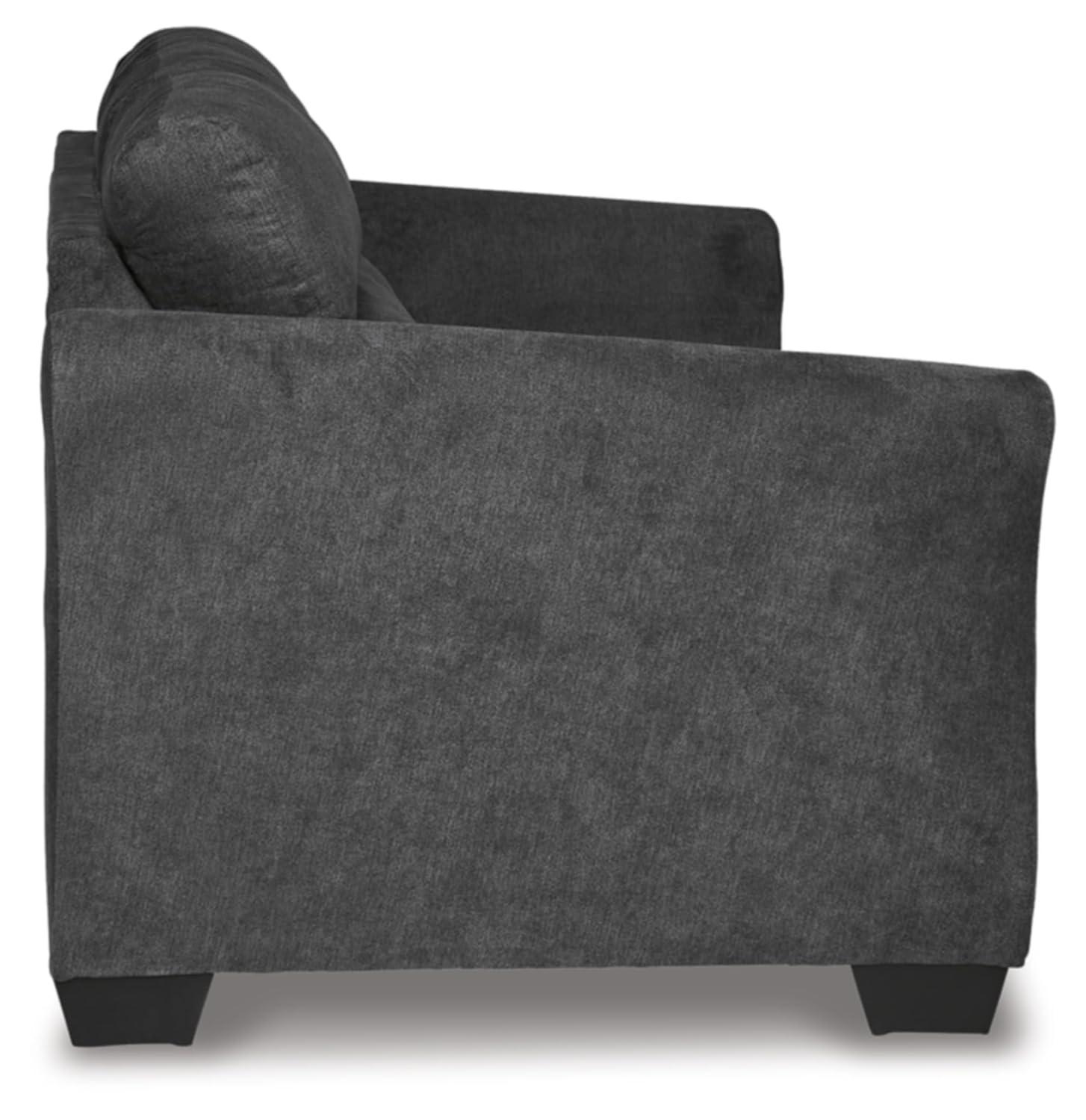 Gunmetal Tufted Fabric Sofa with Flared Arms