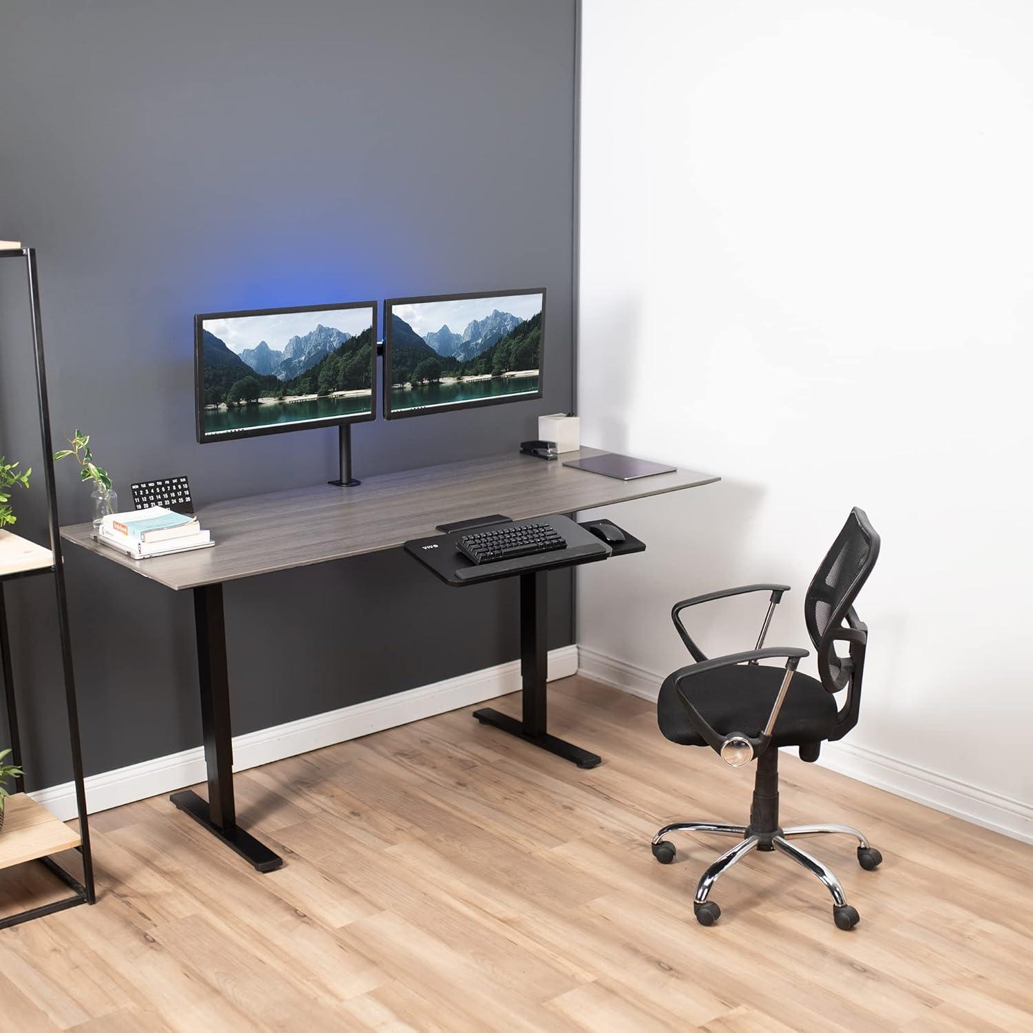 VIVO Adjustable Keyboard Tray with Slide-Out Mouse Pad, Under Table Desk Mount