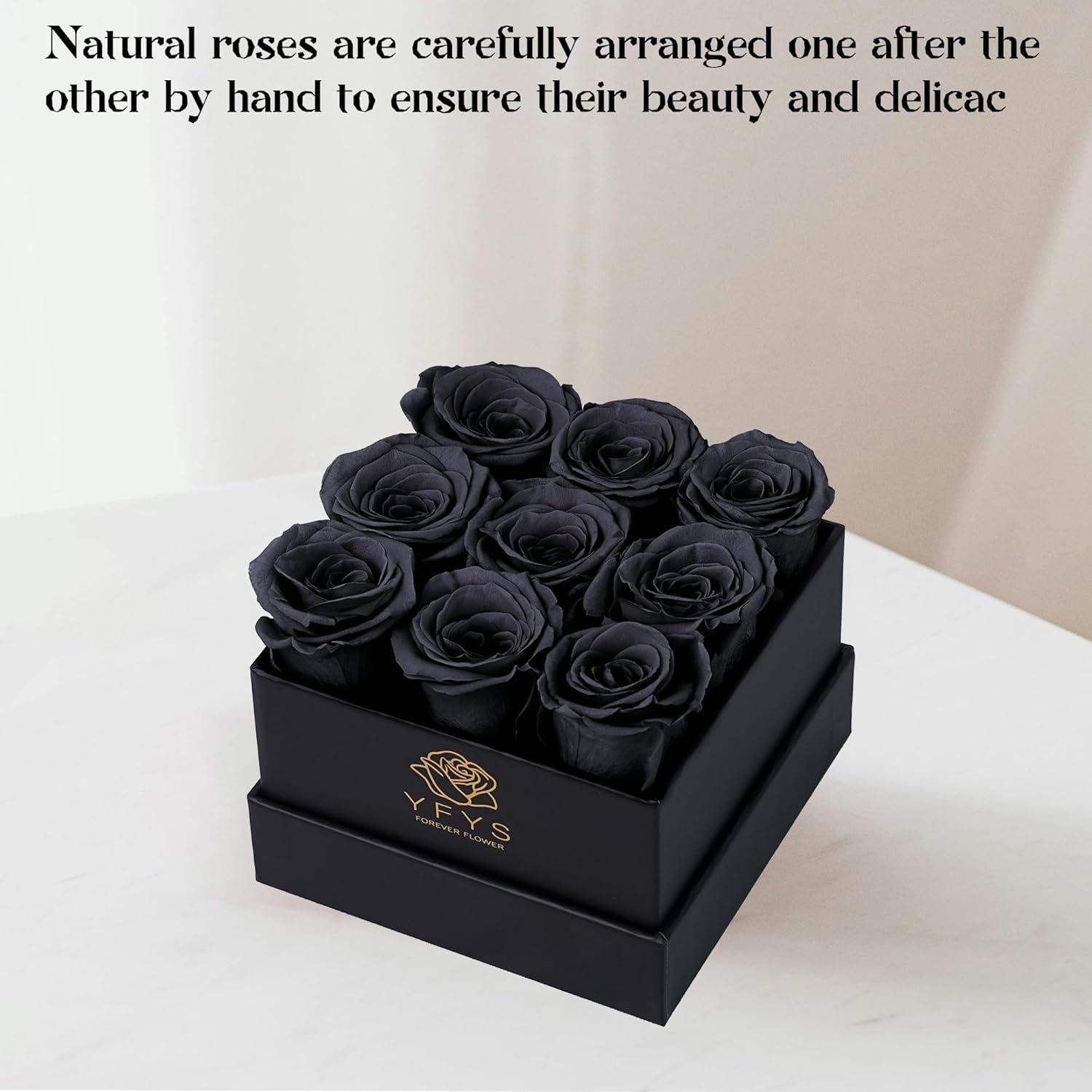 Forever Rose Flowers for Delivery Prime - 9pcs Preserved Fresh Roses, Genuine Roses That Last for Years, for Birthday Gifts for Women, Valentines Day, and Mother's Day